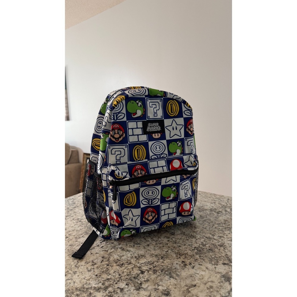 Nintendo Super Mario Bros Backpack Kids Boys School Bag Bookbag 16 Inch New NWT